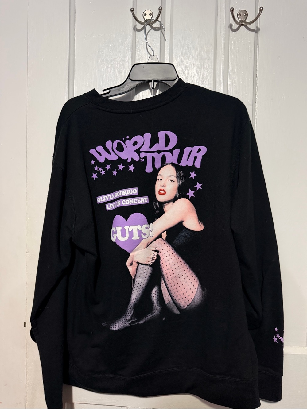 Olivia Rodrigo Black 'World Tour' Graphic Sweatshirt